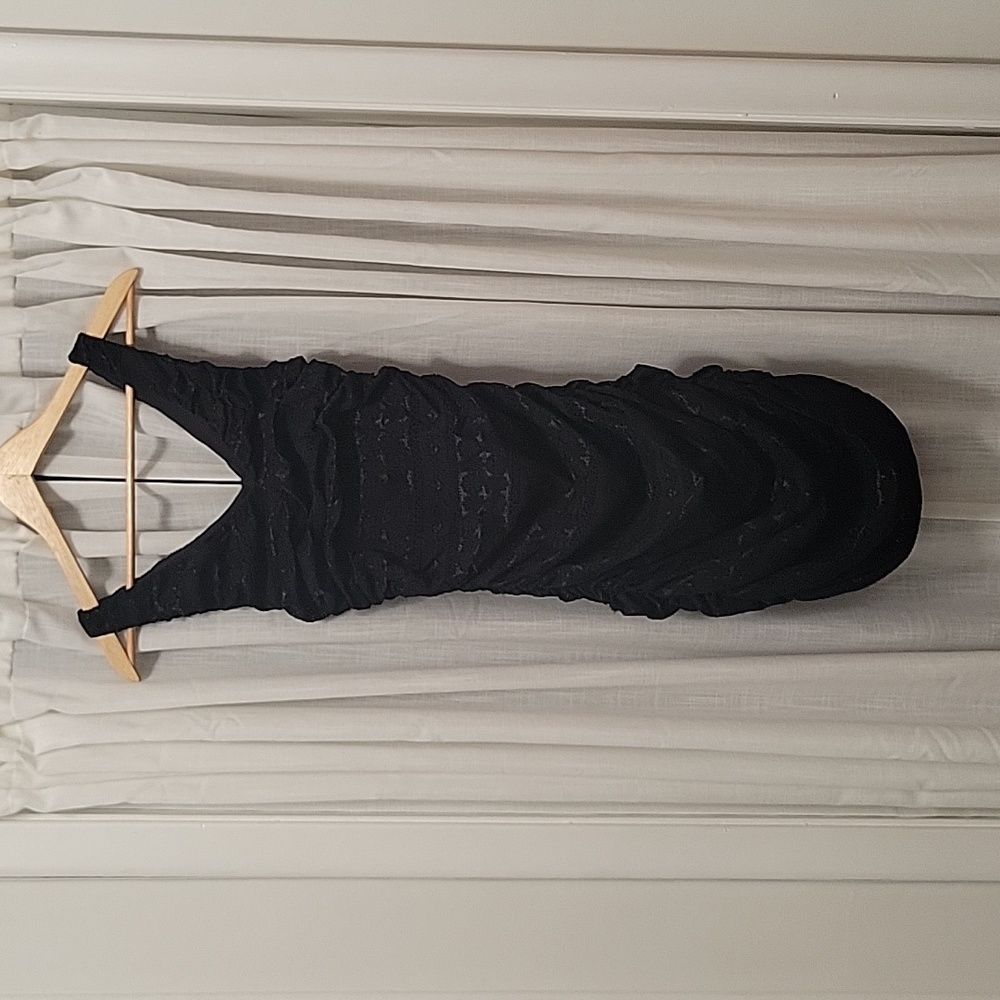 Express Ruched Lace Cocktail Dress - Small, Black